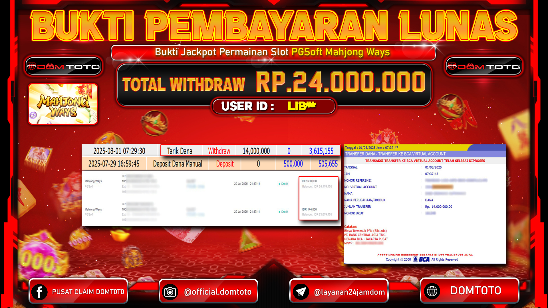 JACKPOT SLOT MAHJONG WAYS  01 AGUSTUS  2025